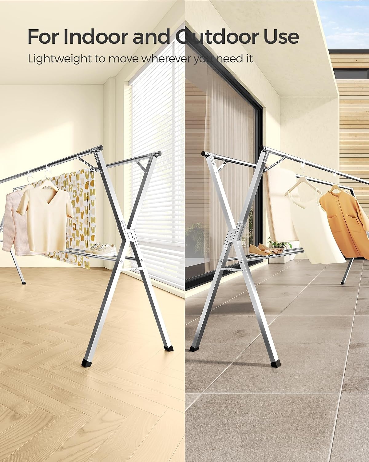 image:imageSONGMICS Clothes Drying Rack HeavyDuty 524791 Inches Extendable524787W