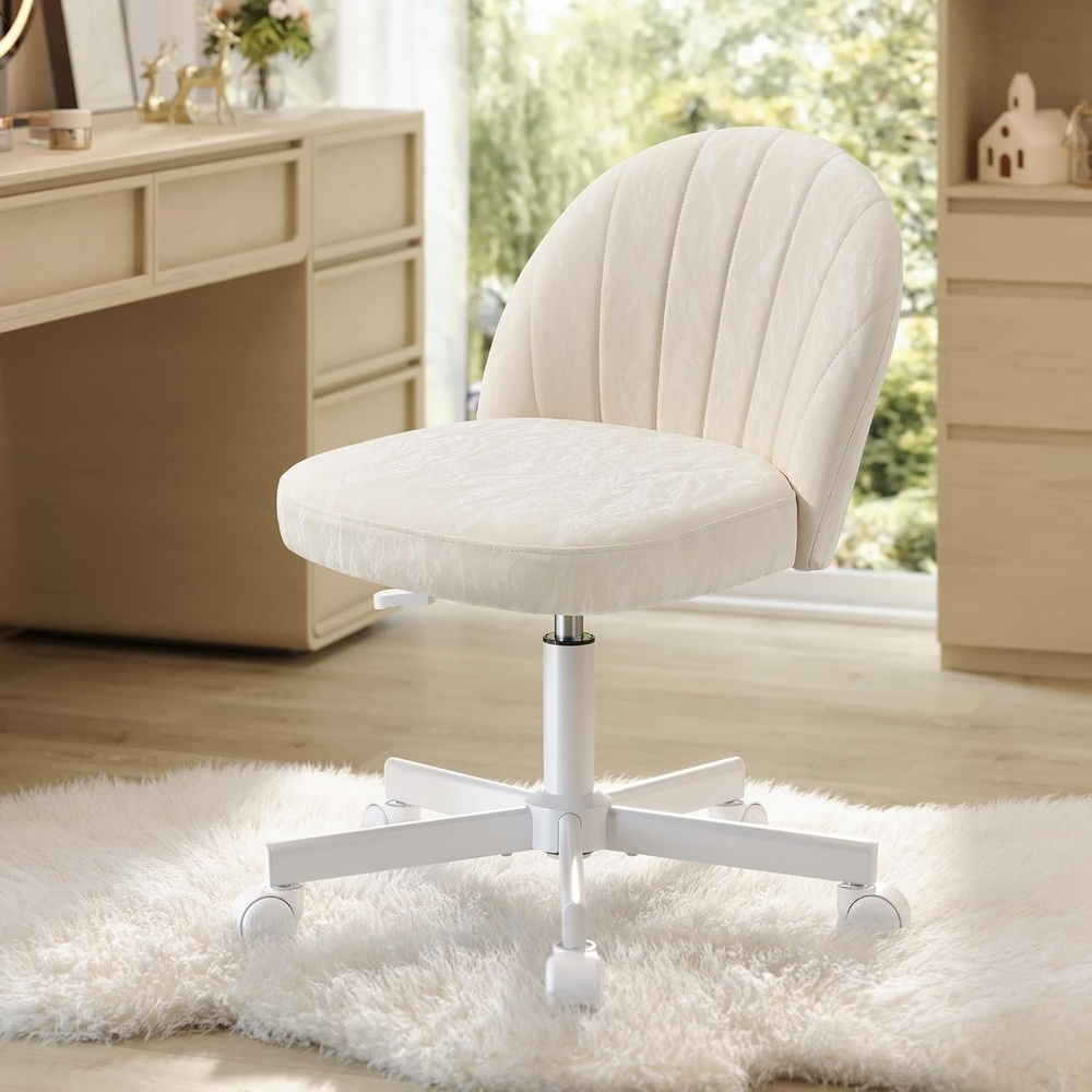 image:imageSONGMICS Office Chair Swivel Makeup Vanity Desk ChairCream White