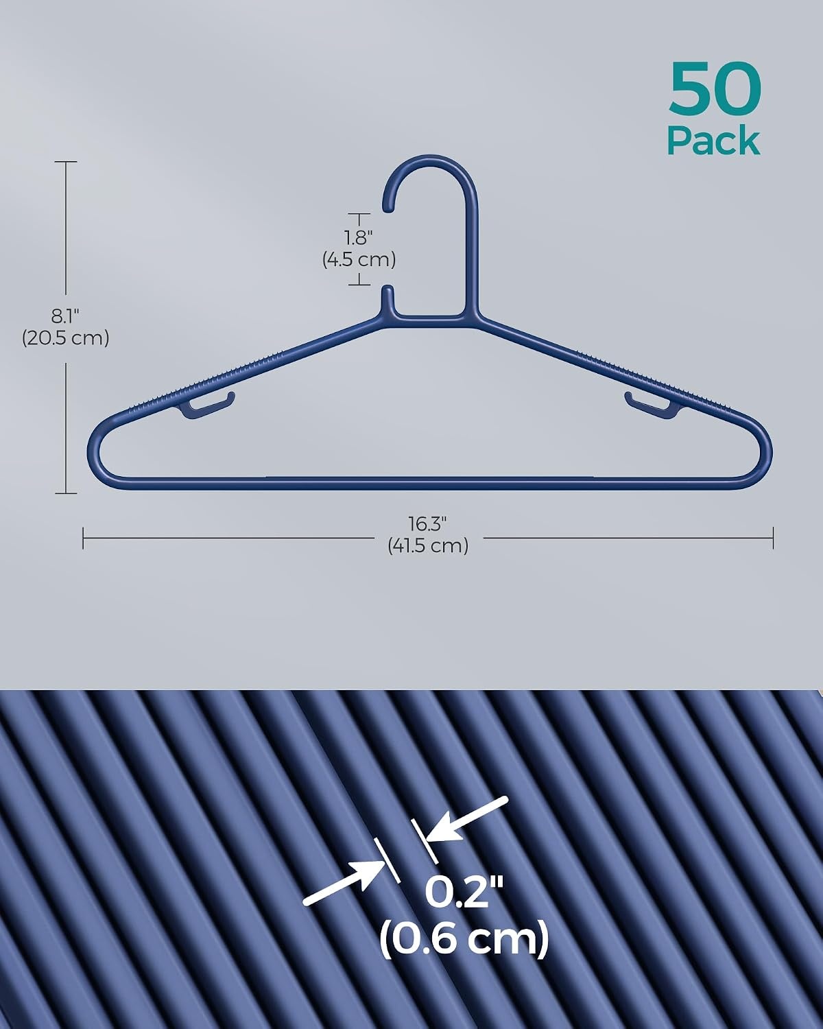image:imageSONGMICS Plastic Hangers SpaceSaving Clothes Hangers 50 Pack