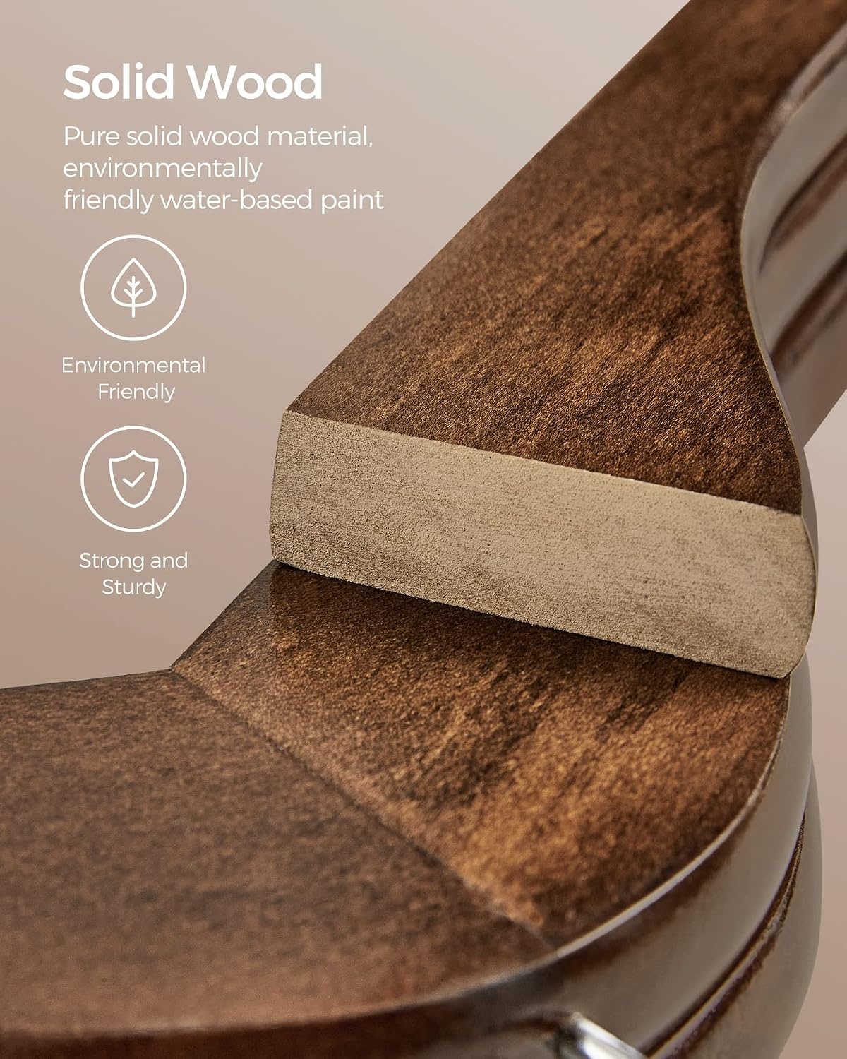 image:imageSONGMICS 20 Coat Hangers and 12 Pants Hangers Bundle Solid Wood Hangers for Shirts and Skirts Hangers NonSlip Jeans Hangers Natural and Dark Walnut UCRW02V20 and UCRW00712