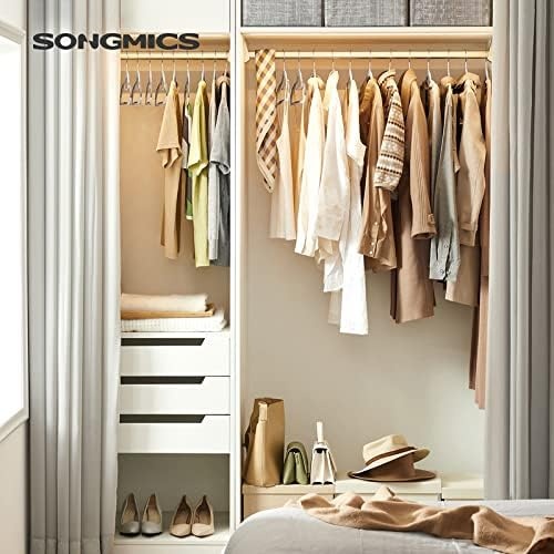 image:imageSONGMICS 30Pack Coat Hangers and 30Pack Pants Hangers Bundle NonSlip Velvet and Plastic Hangers Adjustable Metal Clips for Shirts Suits Light Gray Dark Gray Black UCRP20G30 and UCRF12B30