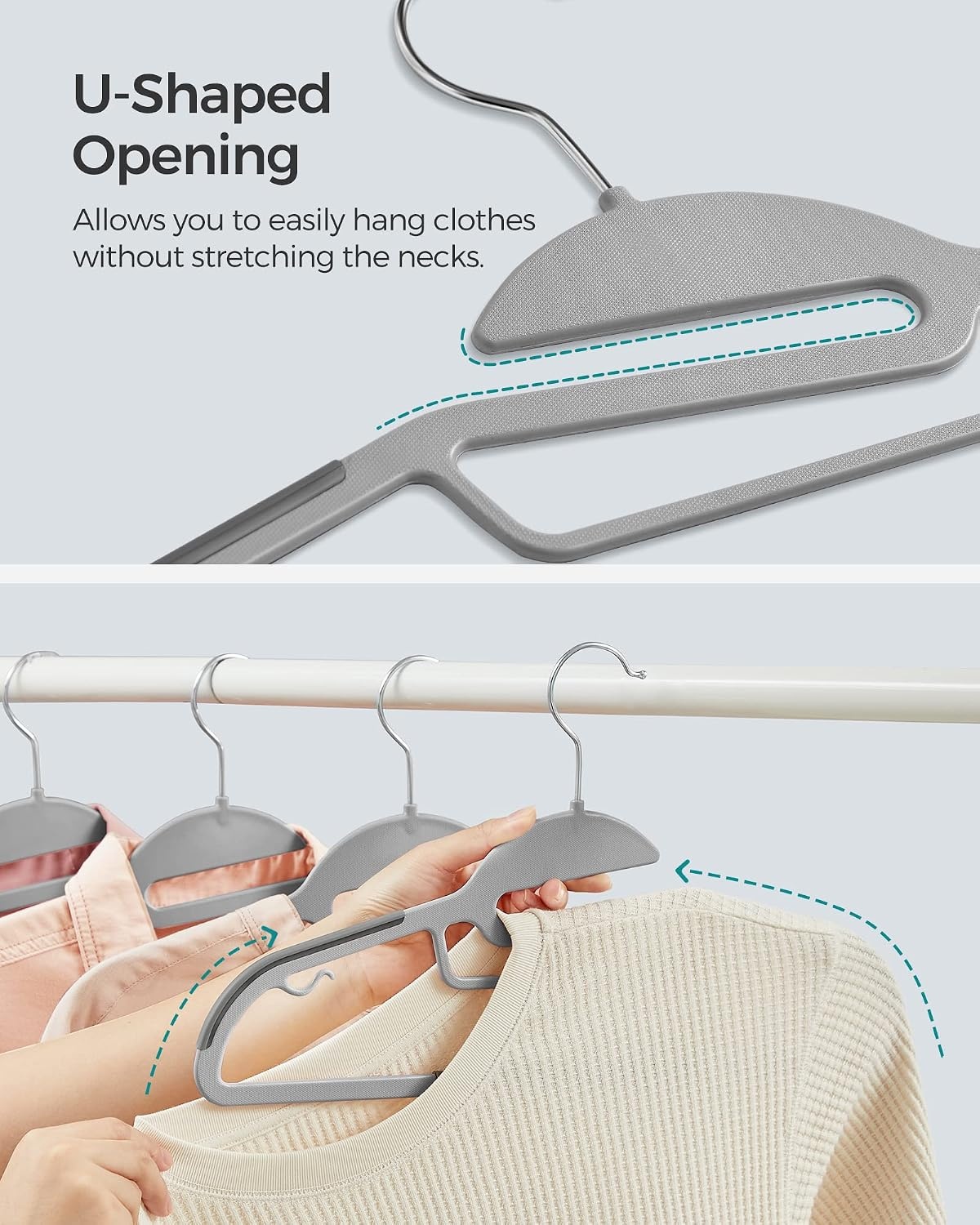 image:imageSONGMICS 5Tier Pants Organizer and Plastic Suit Hangers Bundle