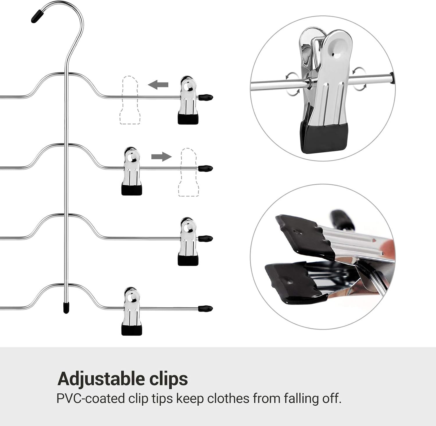 image:imageSONGMICS Pants Hangers Set of 3 4 Tier NonSlip Space Saving Organizers