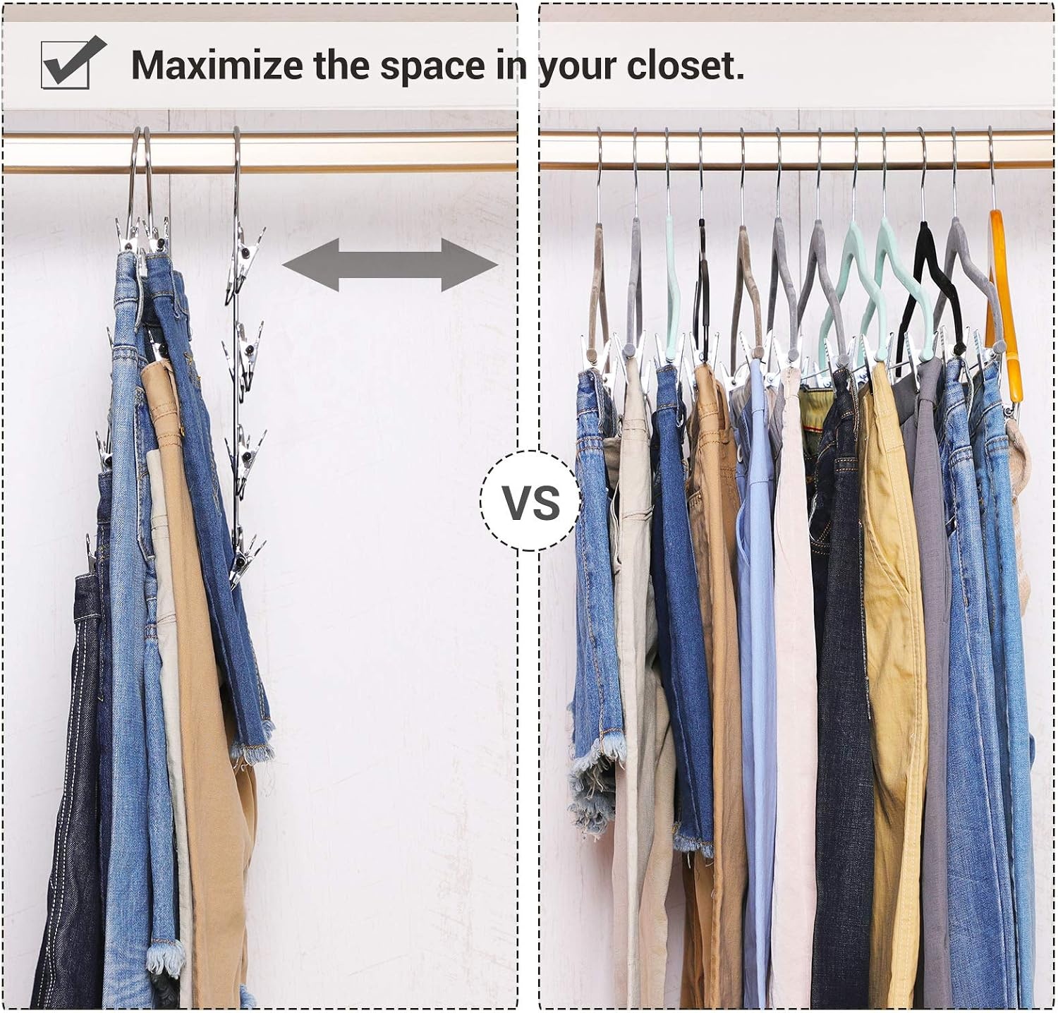 image:imageSONGMICS Pants Hangers Set of 3 4 Tier NonSlip Space Saving Organizers
