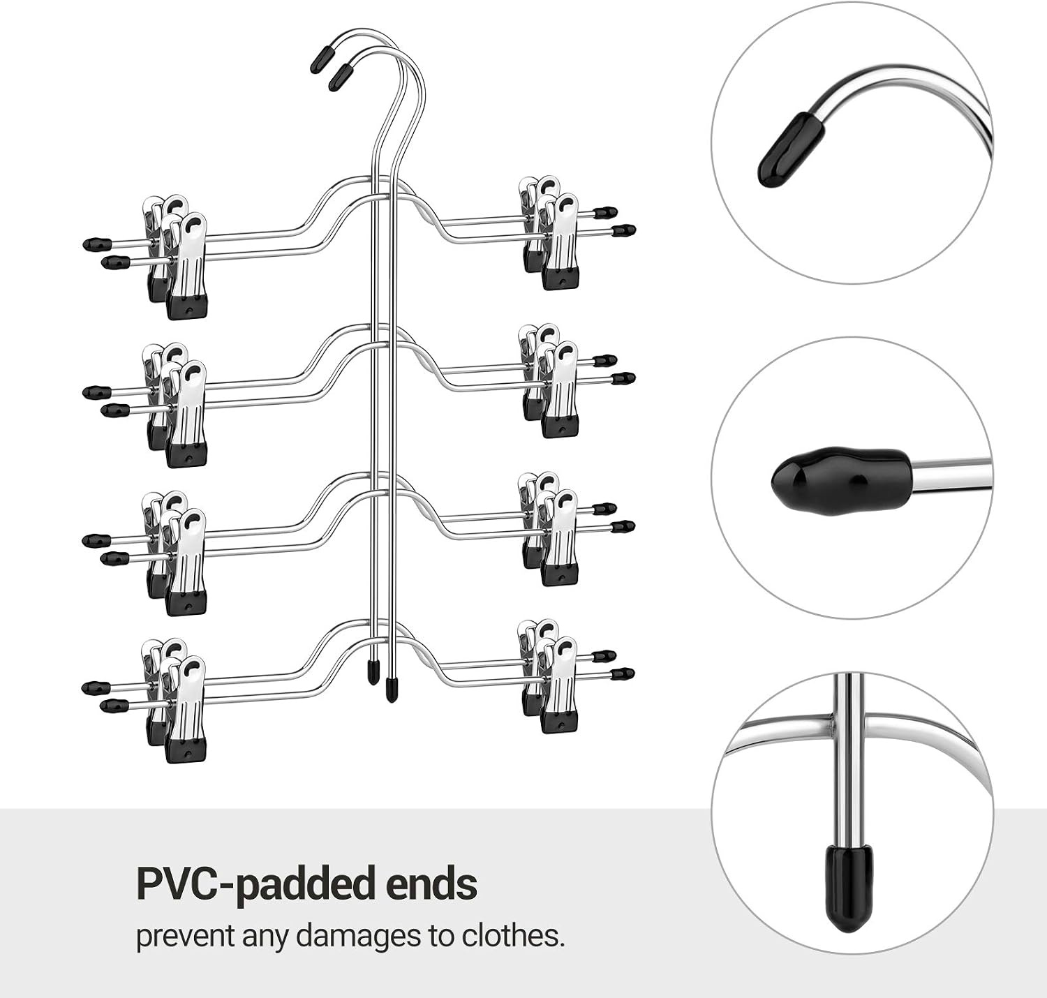 image:imageSONGMICS Pants Hangers Set of 3 4 Tier NonSlip Space Saving Organizers