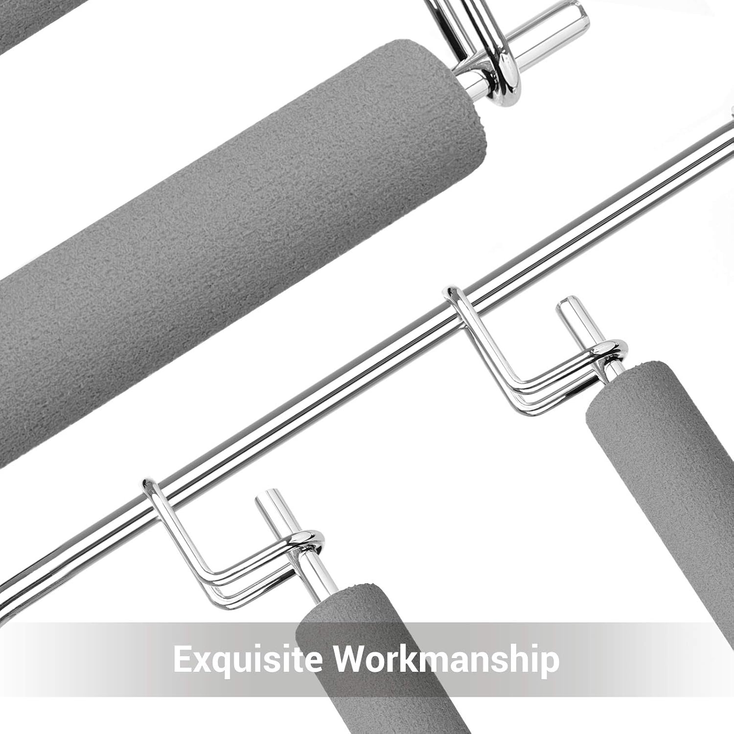 image:imageSONGMICS Pants Hangers Space Saving 5 Layer Pants Hangers Set of 3 Multiple Pant Hanger Pants Organizer Hanger Swing Arm Pants Hangers with NonSlip Padding Silver and Gray UCRI041GY