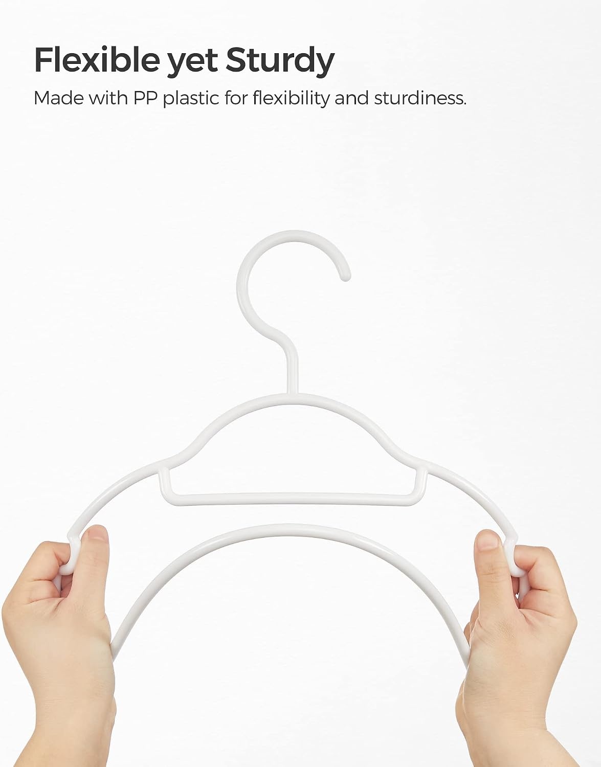 image:imageSONGMICS Plastic Hangers 30 Pack Lightweight SpaceSaving Hangers Hangs up to 8 lb HeavyDuty Clothes Hangers for Coats Pants Dresses White UCRP007W30