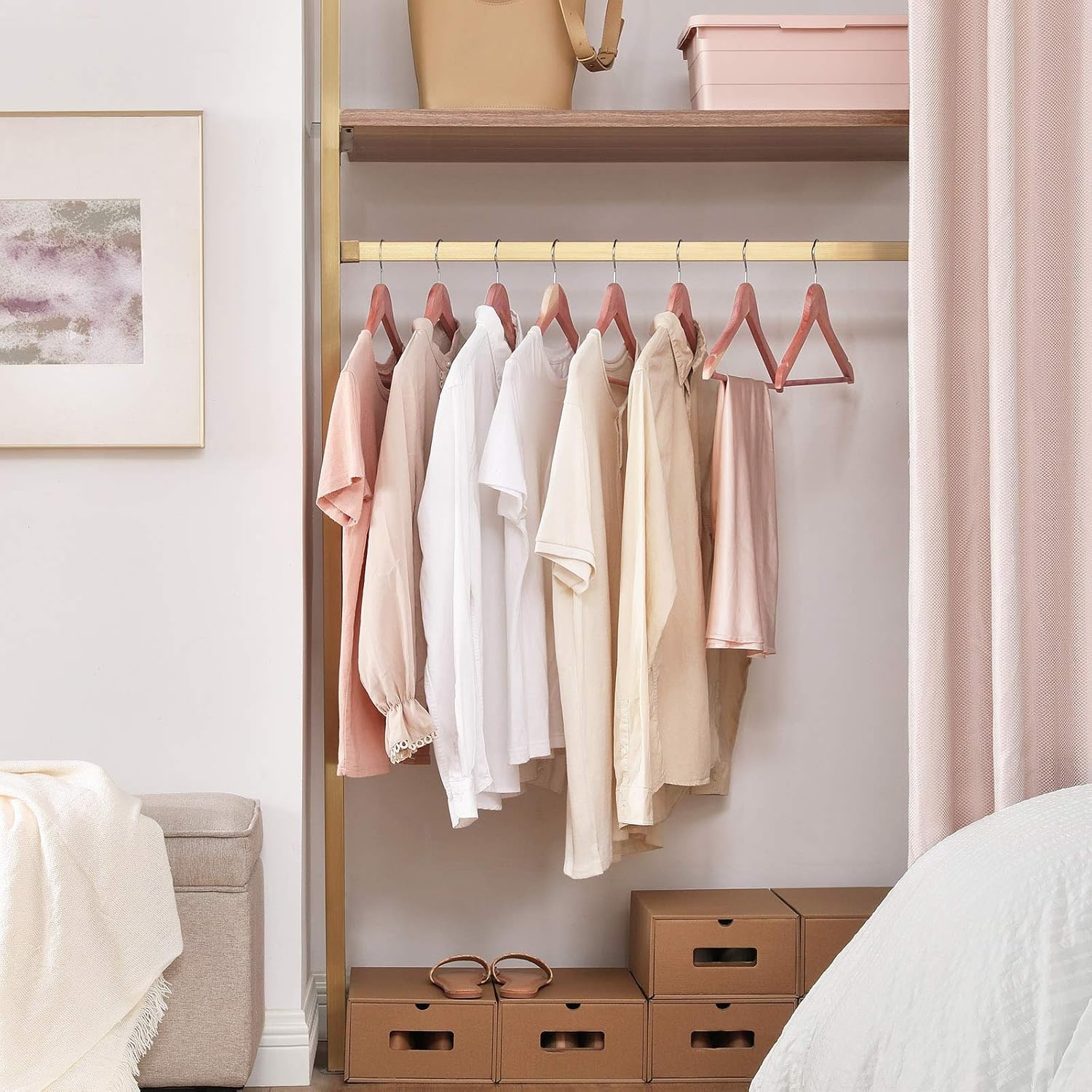 image:imageSONGMICS Red Cedar Wood Hangers Pack of 10 American Cedar Suit Hangers with Smooth Surface NonSlip with Shoulder Notches Fresh Cedar Scent for Closet Pinkish Red UCRW005R01