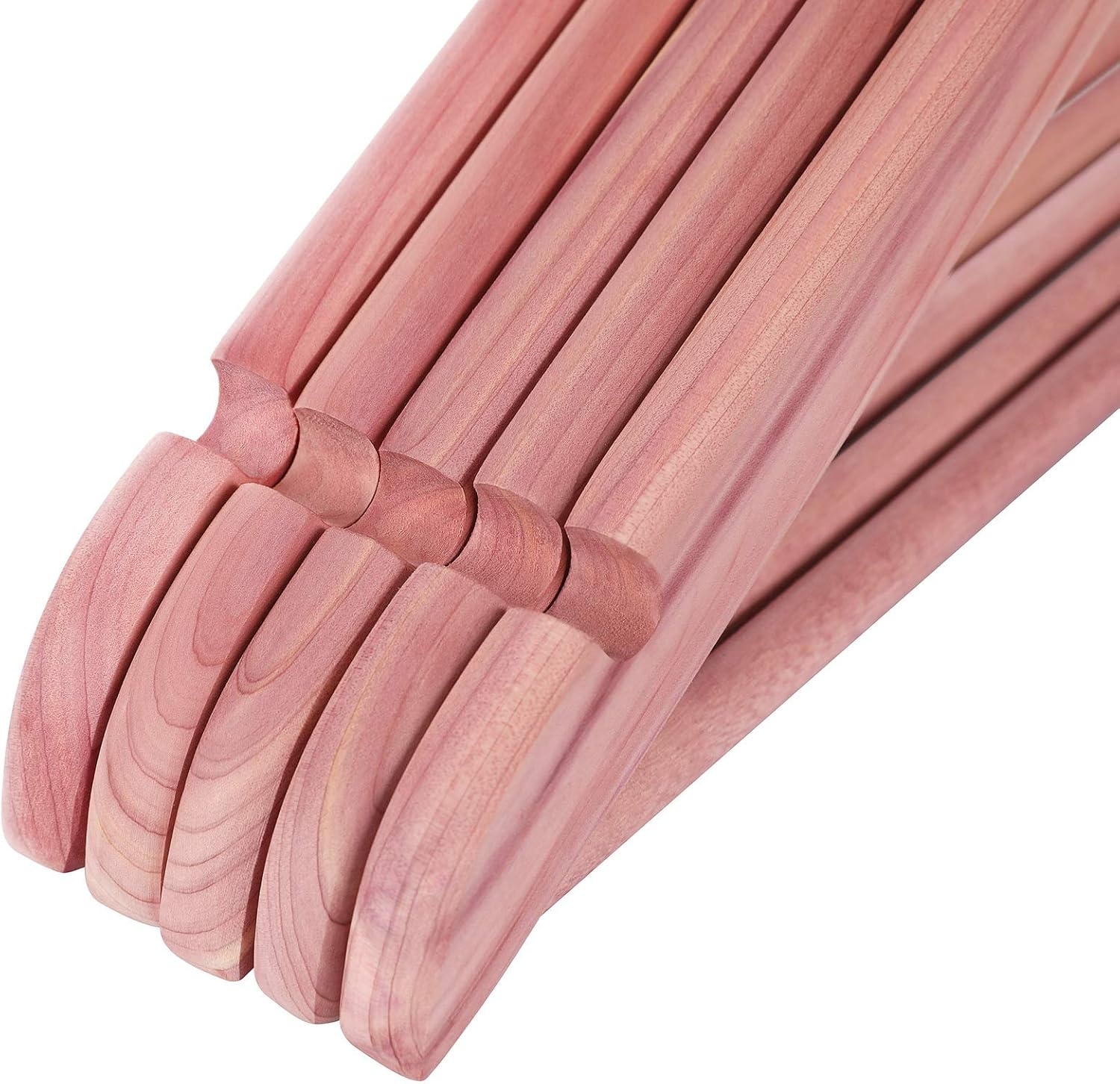 image:imageSONGMICS Red Cedar Wood Hangers Pack of 10 American Cedar Suit Hangers with Smooth Surface NonSlip with Shoulder Notches Fresh Cedar Scent for Closet Pinkish Red UCRW005R01