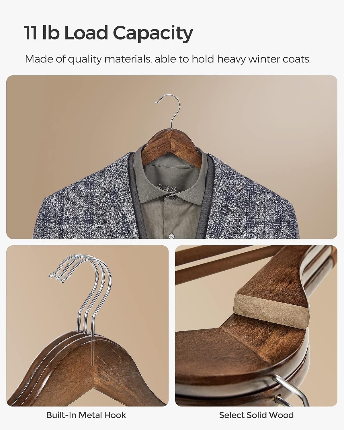 image:imageSONGMICS Velvet Wooden Hangers 20 Pack Wooden Hangers with Velvet Surface