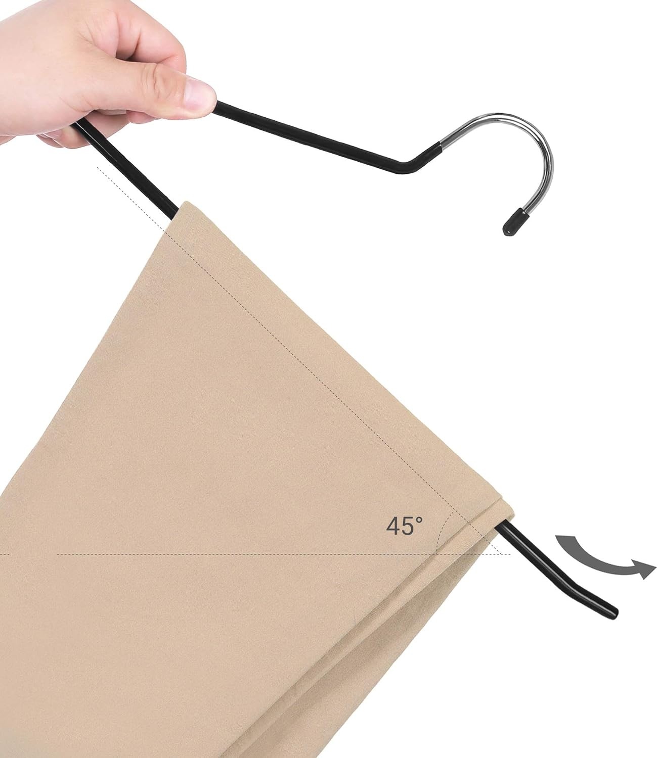 image:imageVASAGLE 20 Pack Pants Hangers Open Ended Easy Slide Trouser Organizers NonSlip Black UCRI00420