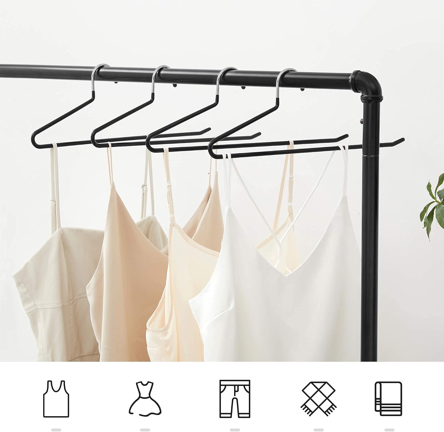 image:imageVASAGLE 20 Pack Pants Hangers Open Ended Easy Slide Trouser Organizers NonSlip Black UCRI00420