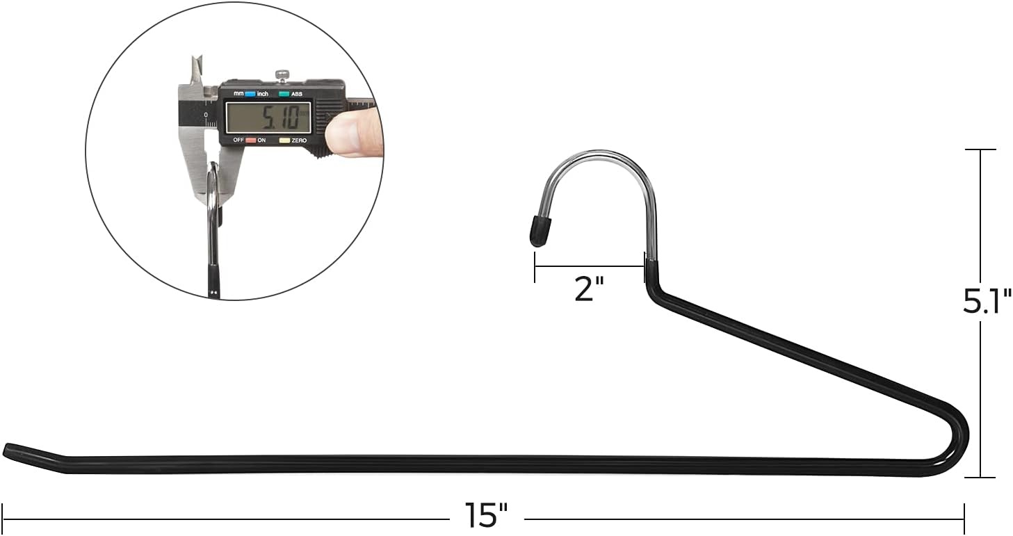 image:imageVASAGLE 20 Pack Pants Hangers Open Ended Easy Slide Trouser Organizers NonSlip Black UCRI00420