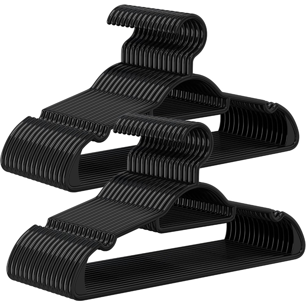 image:imageSONGMICS Plastic Hangers 30 Pack Lightweight SpaceSaving Hangers Hangs up to 8 lb HeavyDuty Clothes Hangers for Coats Pants Dresses Black UCRP007B30
