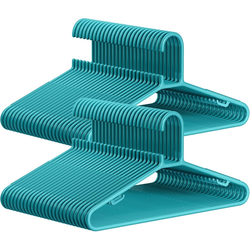 image:imageSONGMICS Plastic Hangers 50 Pack SpaceSaving Lightweight Clothes Hangers for Pants Coats Dresses Teal UCRP009Q05