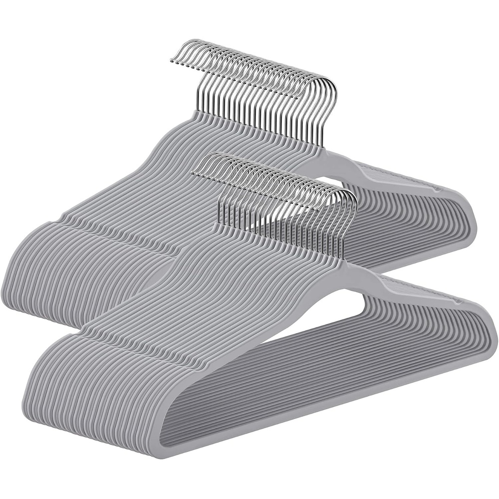 image:imageSONGMICS RubberCoated Plastic Hangers 50 Pack NonSlip SpaceSaving