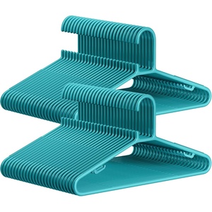 SONGMICS Plastic Hangers 50 Pack, Space-Saving, Lightweight Clothes Hangers, for Pants, Coats, Dresses, Teal UCRP009Q05
