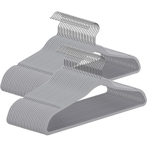 SONGMICS Rubber-Coated Plastic Hangers, 50 Pack, Non-Slip, Space-Saving