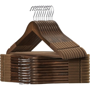 SONGMICS Velvet Wooden Hangers, 20 Pack, Wooden Hangers with Velvet Surface