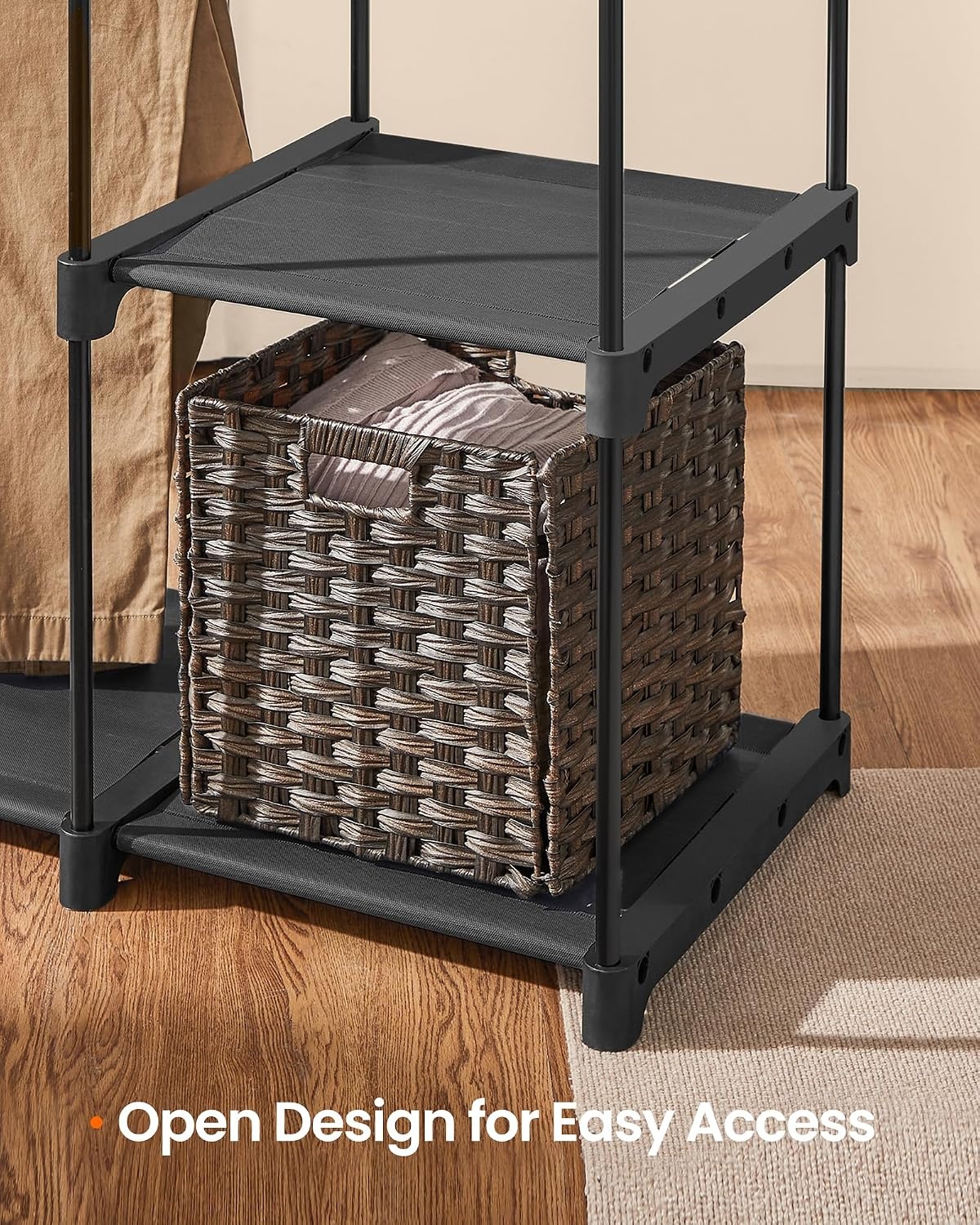 image:imageSONGMICS HOME Freestanding Clothes Rack Portable Closet for Cloakroom Bedroom 443 x 171 x 652 Inches GrayBlack