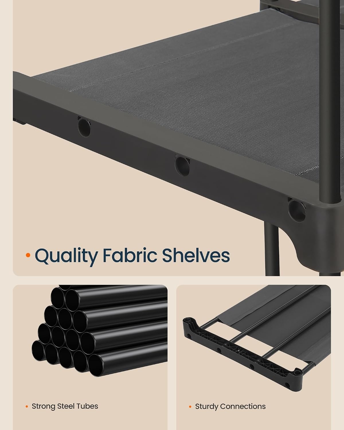 image:imageSONGMICS HOME Freestanding Clothes Rack Portable Closet for Cloakroom Bedroom 443 x 171 x 652 Inches GrayBlack