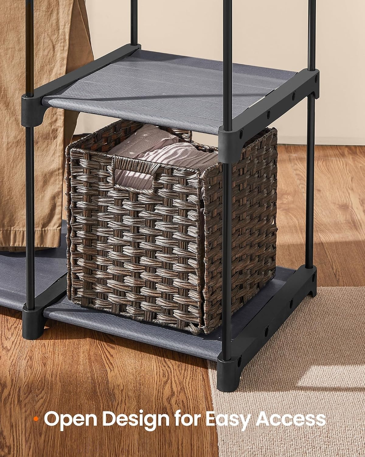 image:imageSONGMICS HOME Freestanding Clothes Rack Portable Closet for Cloakroom Bedroom 443 x 171 x 652 Inches GrayGray