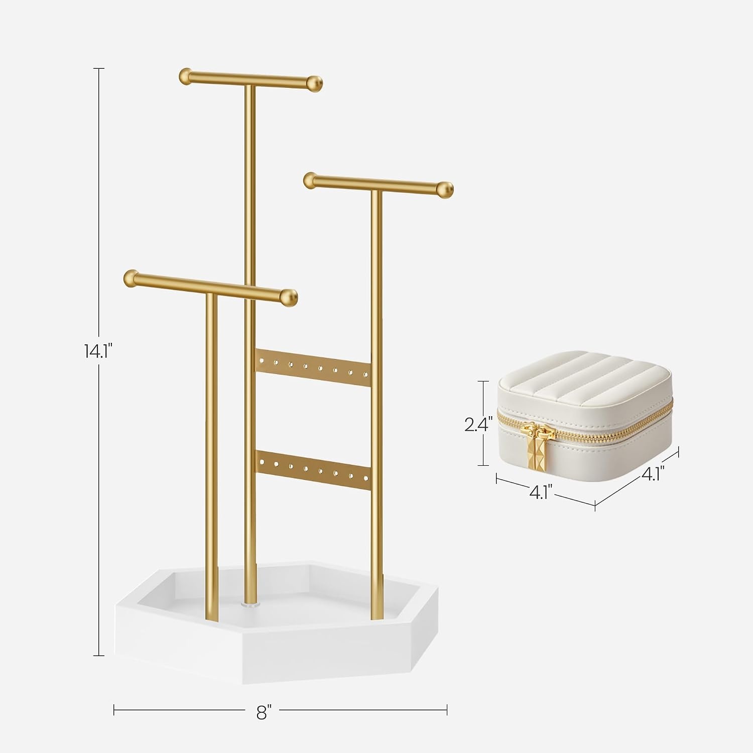 image:imageSONGMICS Jewelry Holder and Travel Jewelry Box Bundle Metal Frame