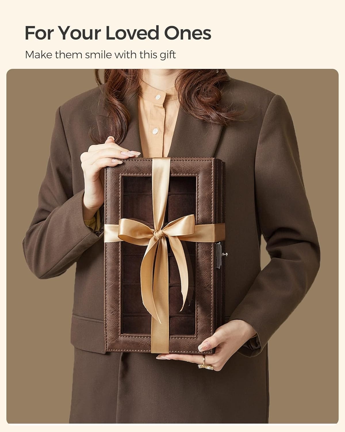 image:imageSONGMICS Watch Box for Men 2Tier Case with 6 Slots and Glass LidBrown Brown