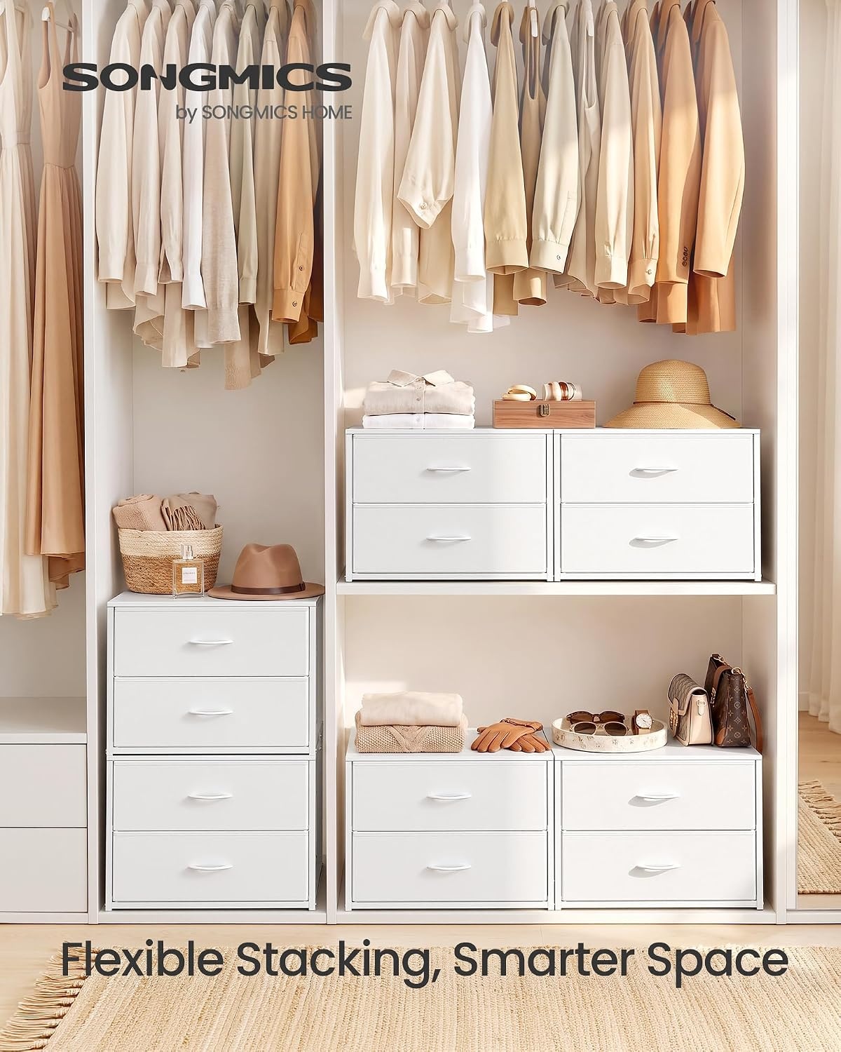 image:imageSONGMICS Closet Organizers and Storage Stackable Storage DrawersCloud White