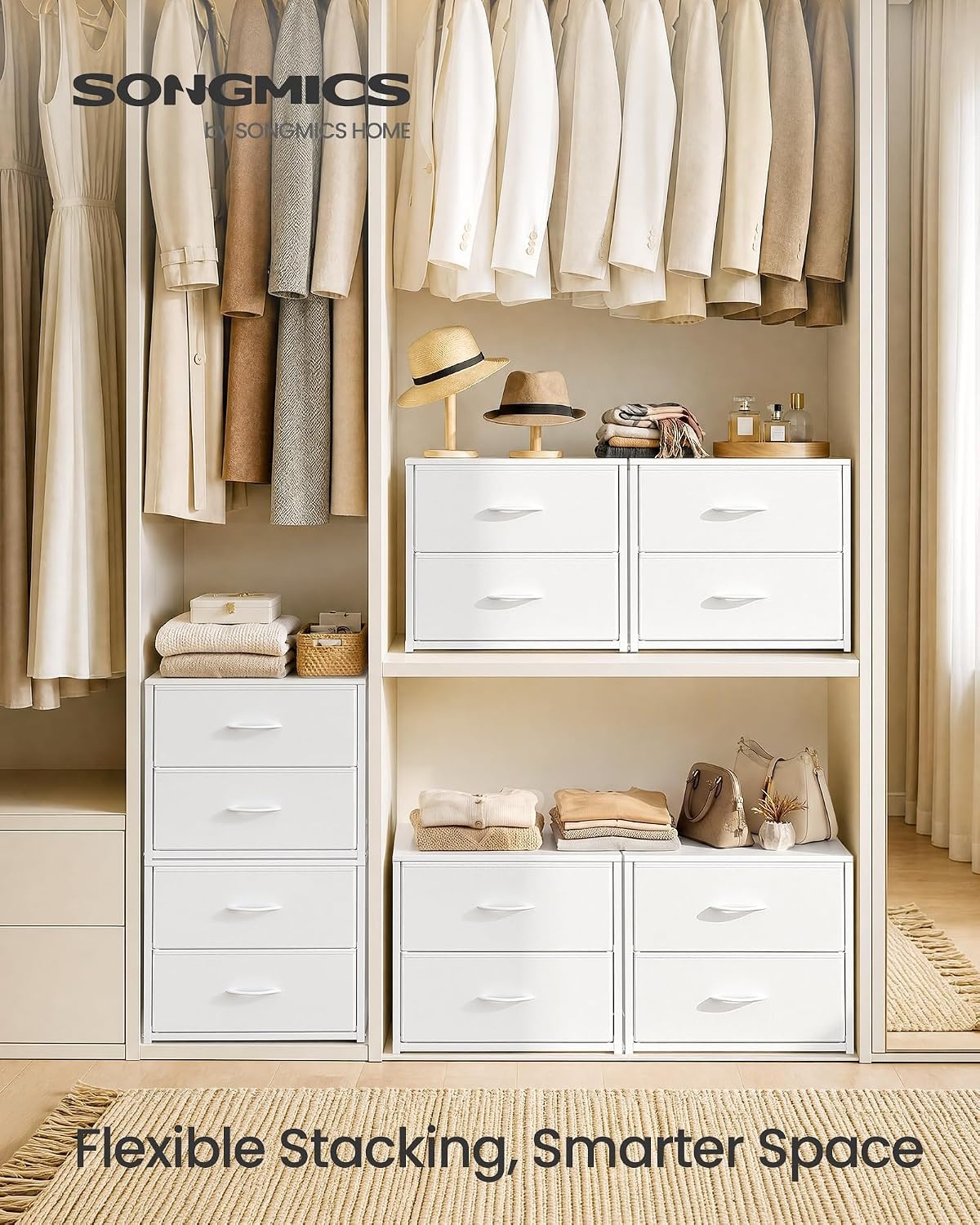 image:imageSONGMICS Closet Organizers and Storage Stackable Storage DrawersCloud White
