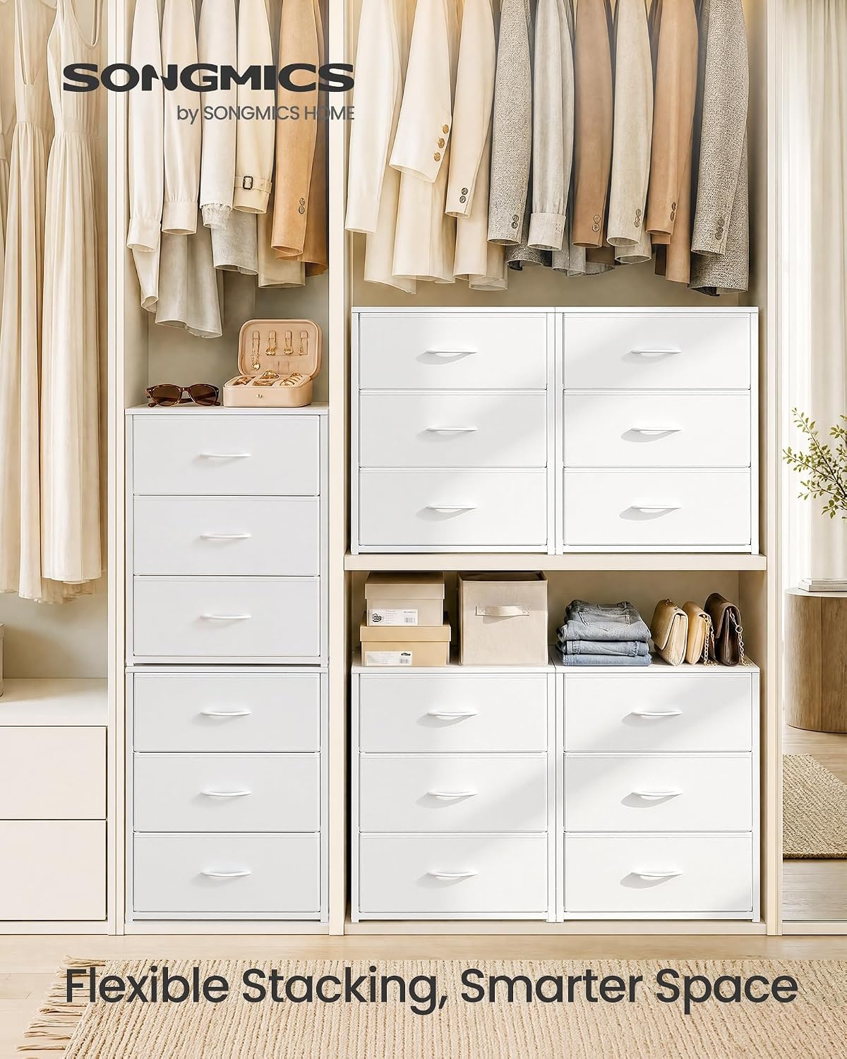 image:imageSONGMICS Closet Organizers and Storage Stackable Storage DrawersCloud White