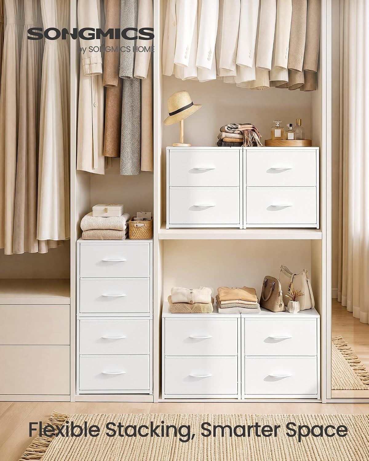 image:imageSONGMICS Closet Organizers and Storage Stackable Storage DrawersCloud White