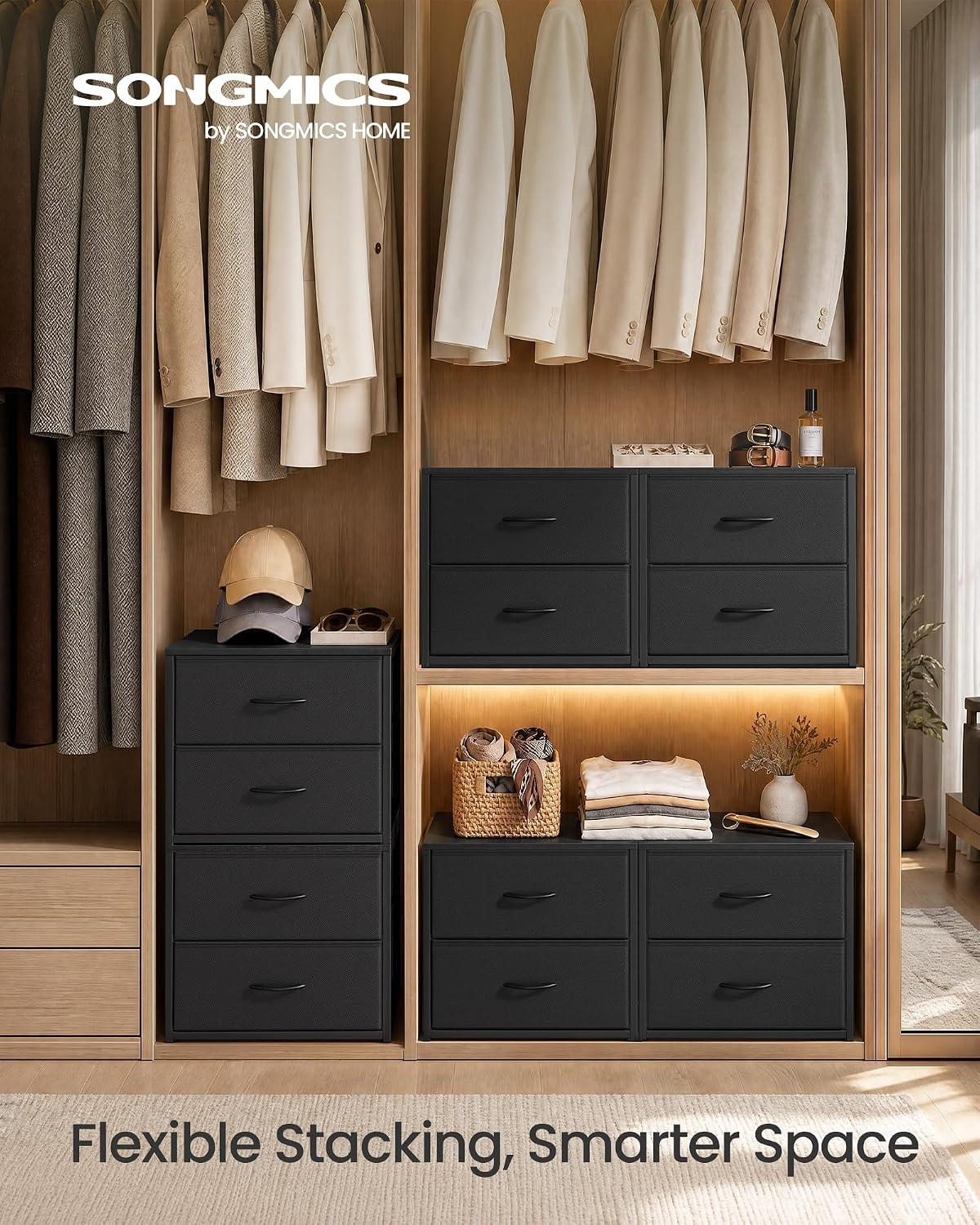 image:imageSONGMICS Closet Organizers and Storage Stackable Storage DrawersInk Black