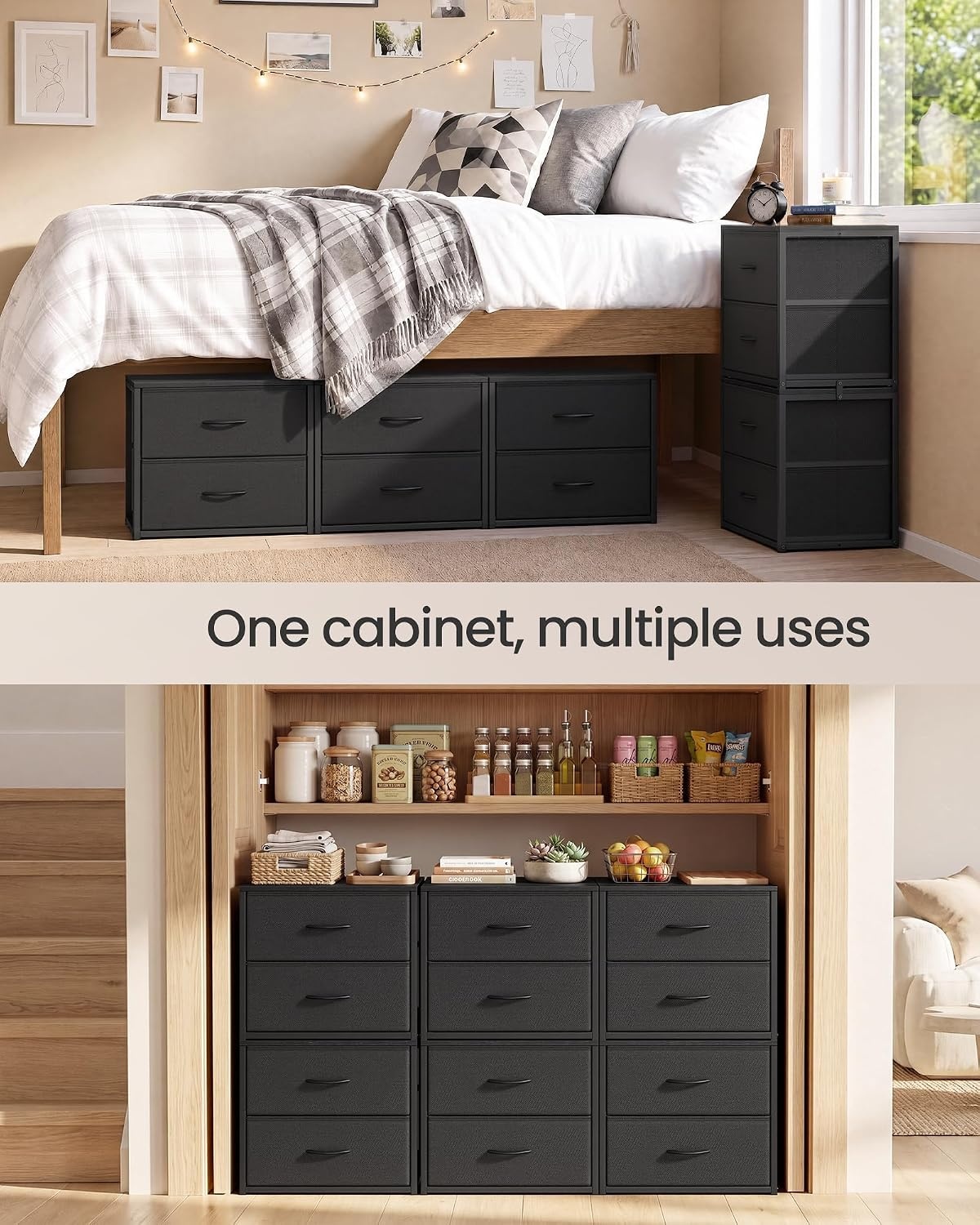 image:imageSONGMICS Closet Organizers and Storage Stackable Storage DrawersInk Black