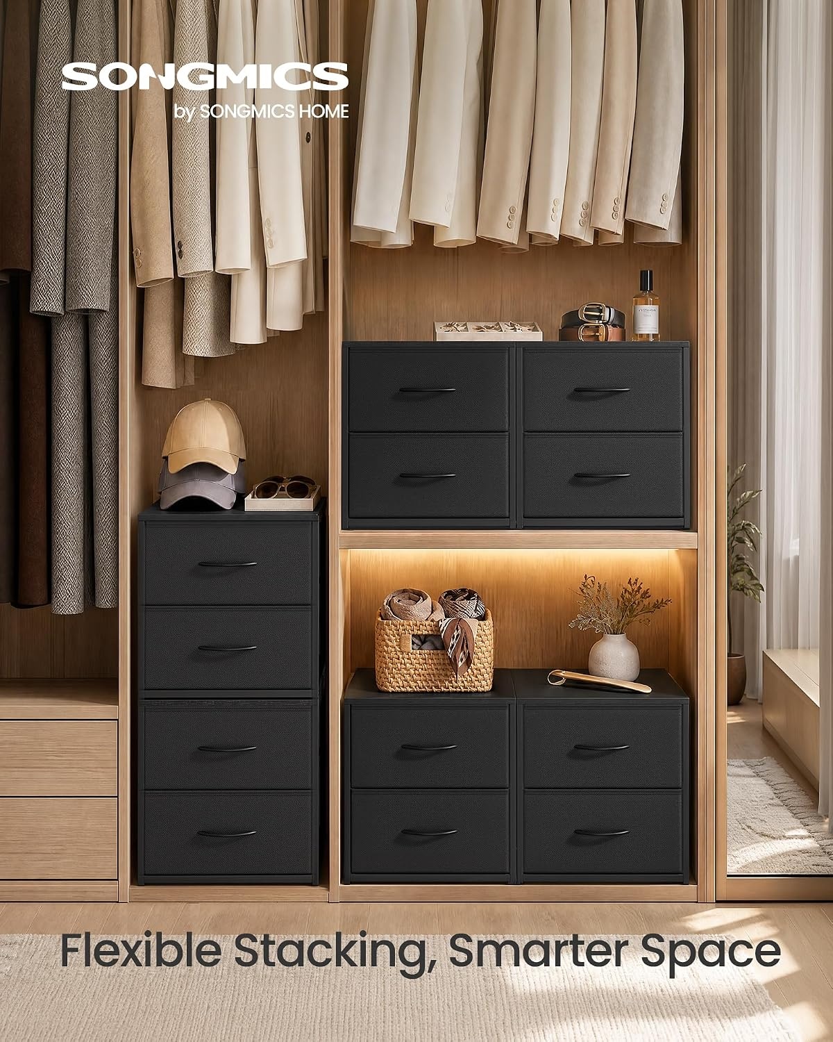 image:imageSONGMICS Closet Organizers and Storage Stackable Storage DrawersInk Black
