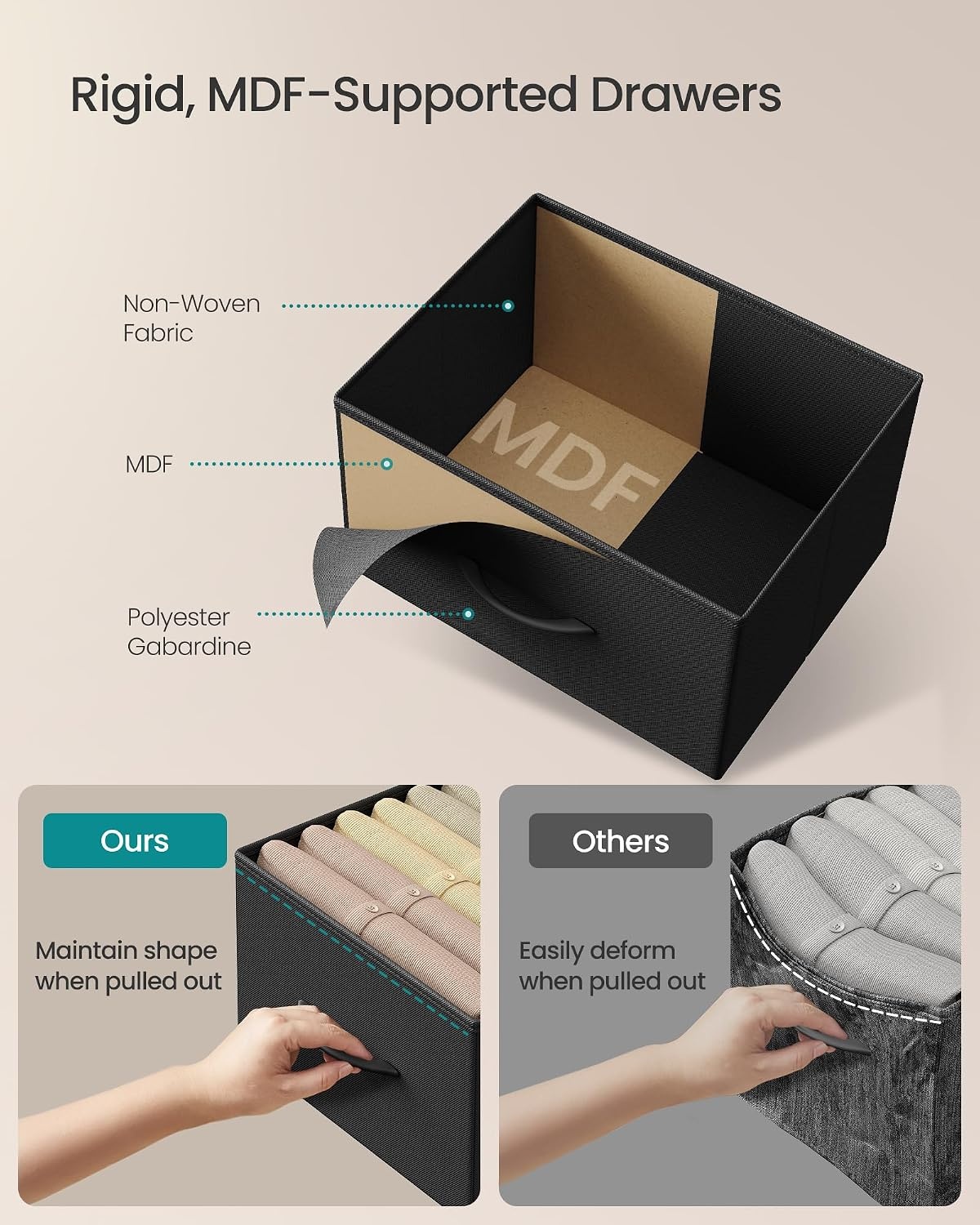 image:imageSONGMICS Closet Organizers and Storage Stackable Storage DrawersInk Black