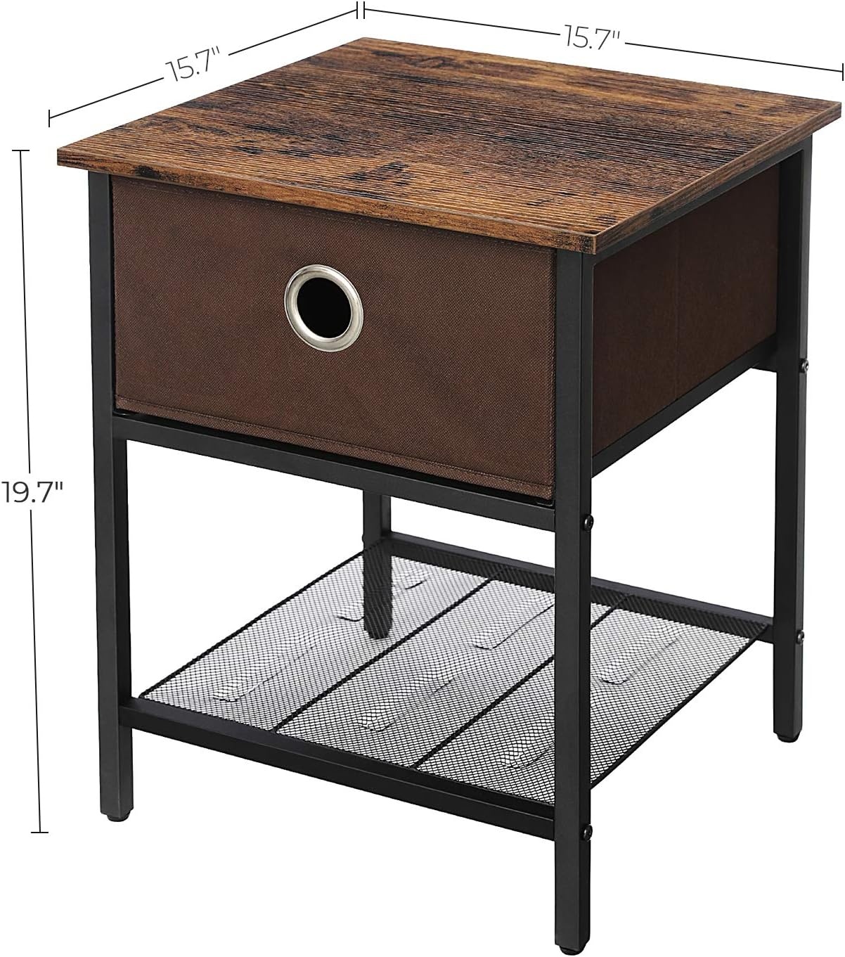 image:imageSONGMICS Dresser with Hanging Rod Closet Organizer with 6 Fabric DrawersRustic Brown Ink Black