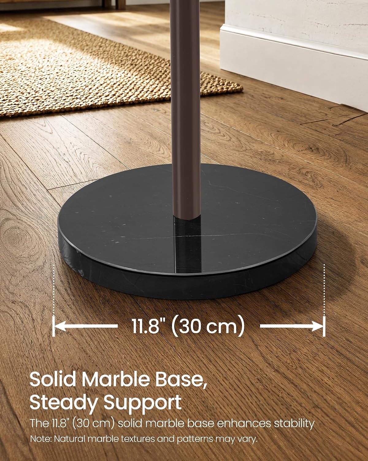 image:imageSONGMICS Freestanding Coat Rack 16 Hooks Steel Coat Tree with Marble BaseBurgundy