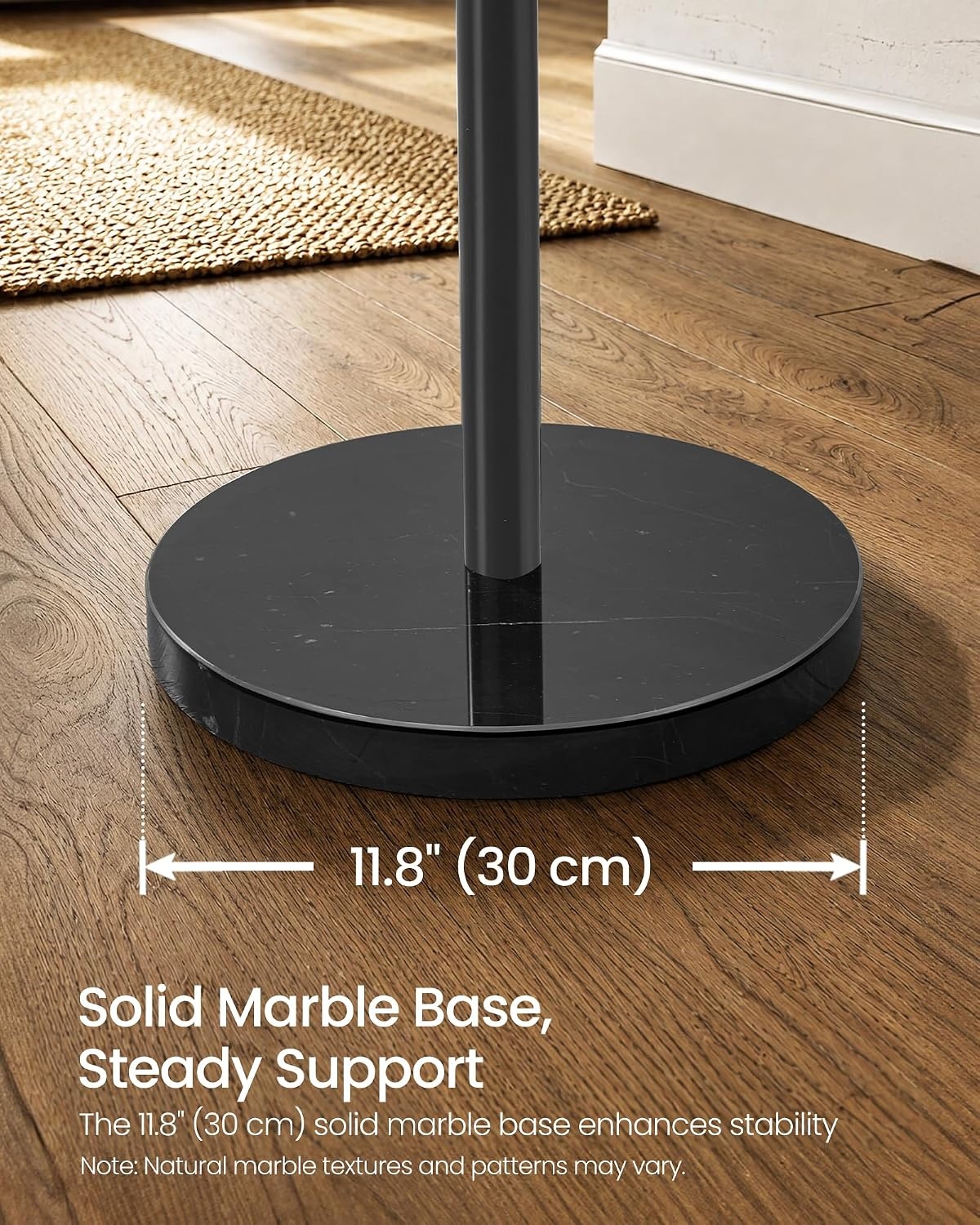 image:imageSONGMICS Freestanding Coat Rack 16 Hooks Steel Coat Tree with Marble BaseInk Black