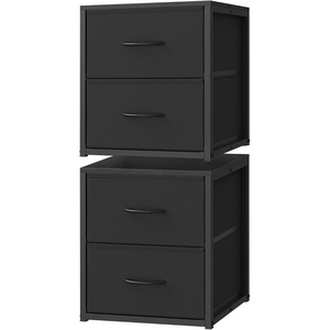 SONGMICS Closet Organizers and Storage, Stackable Storage Drawers(Ink Black)