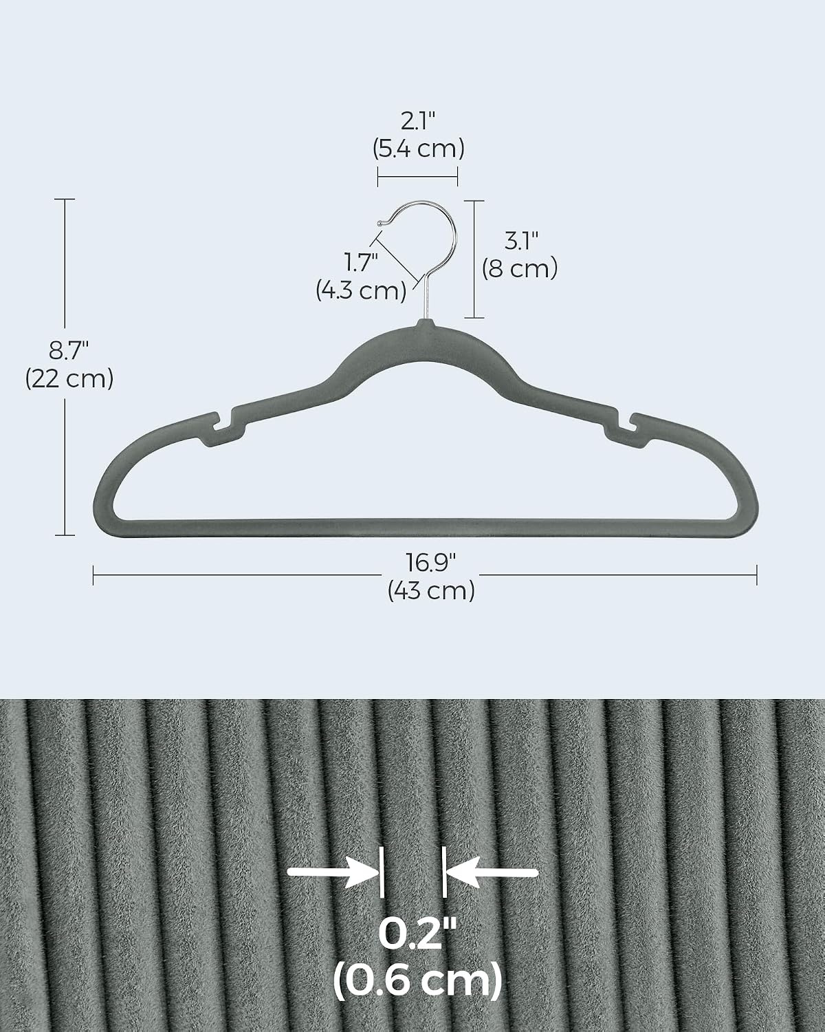 image:imageSONGMICS Velvet Hangers 100 Pack NonSlip Suit Hangers SpaceSaving
