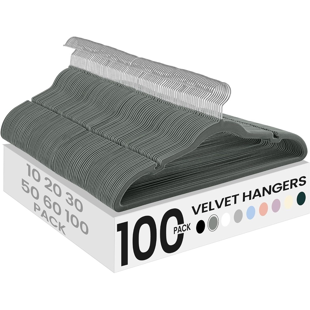 image:imageSONGMICS Velvet Hangers 100 Pack NonSlip Suit Hangers SpaceSaving