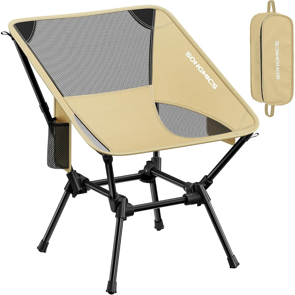 image:imageSONGMICS Camping Chair Steel Frame Supports 3307 lb 2 Storage PocketsBrown