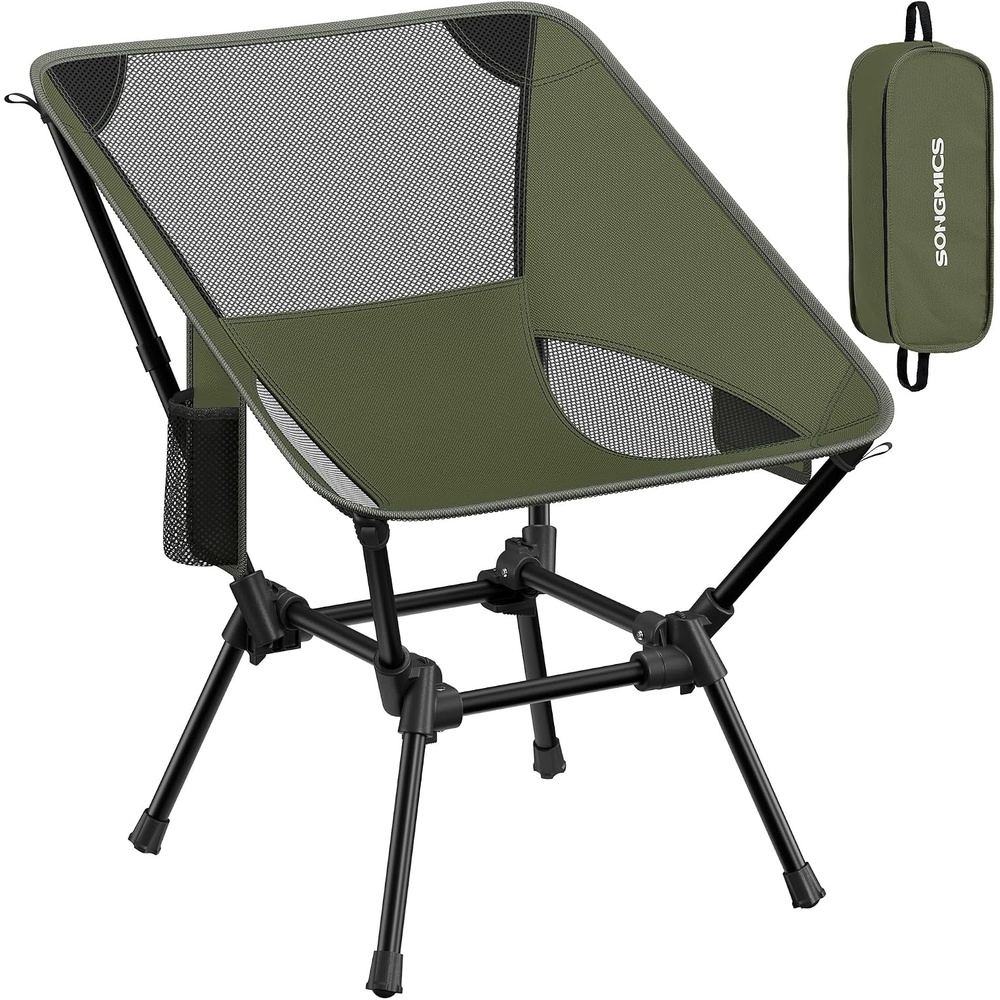 image:imageSONGMICS Camping Chair Steel Frame Supports 3307 lb 2 Storage PocketsGreen