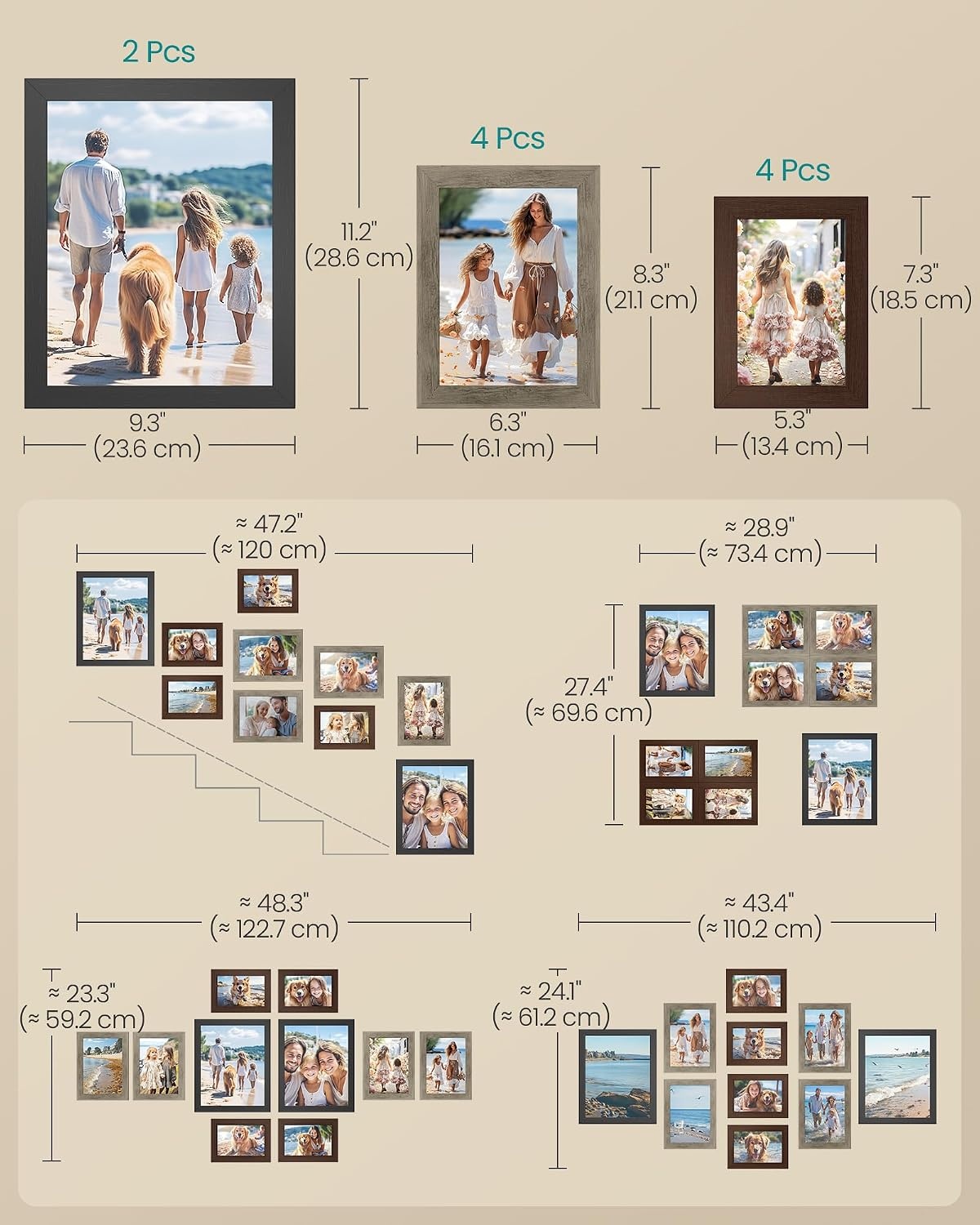 image:imageSONGMICS 10Piece Picture Frame Set Photo Frame CollageRed Tea Brown