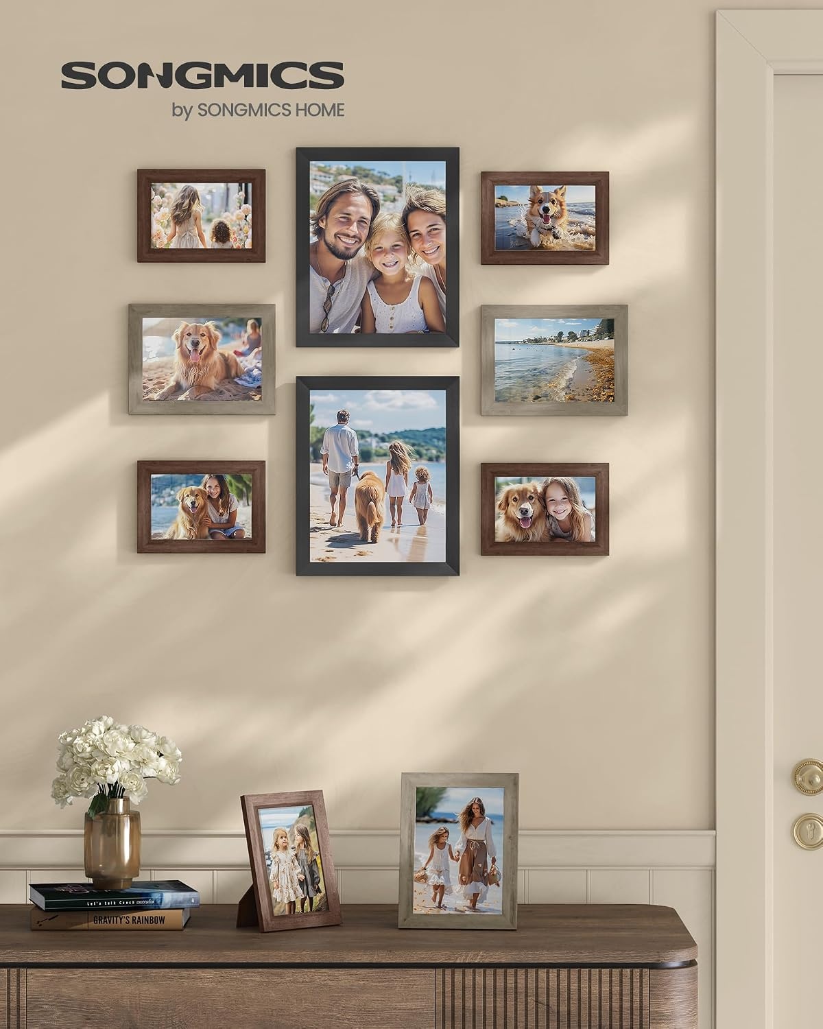 image:imageSONGMICS 10Piece Picture Frame Set Photo Frame CollageRed Tea Brown