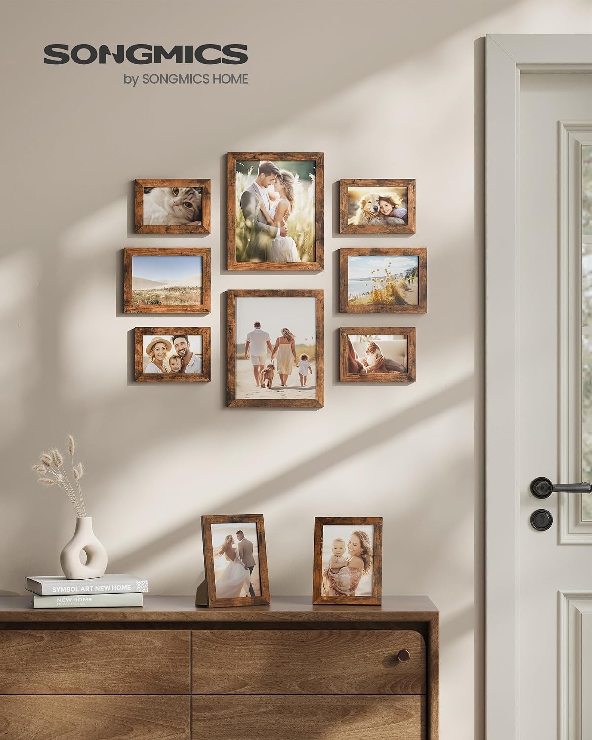 image:imageSONGMICS 10Piece Picture Frame Set Photo Frame CollageRustic Brown