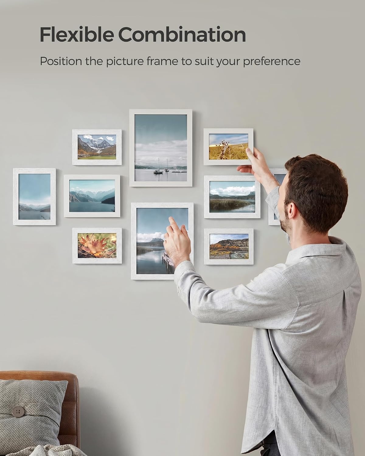 image:imageSONGMICS 10Piece Picture Frame Set Photo Frame CollageWhite