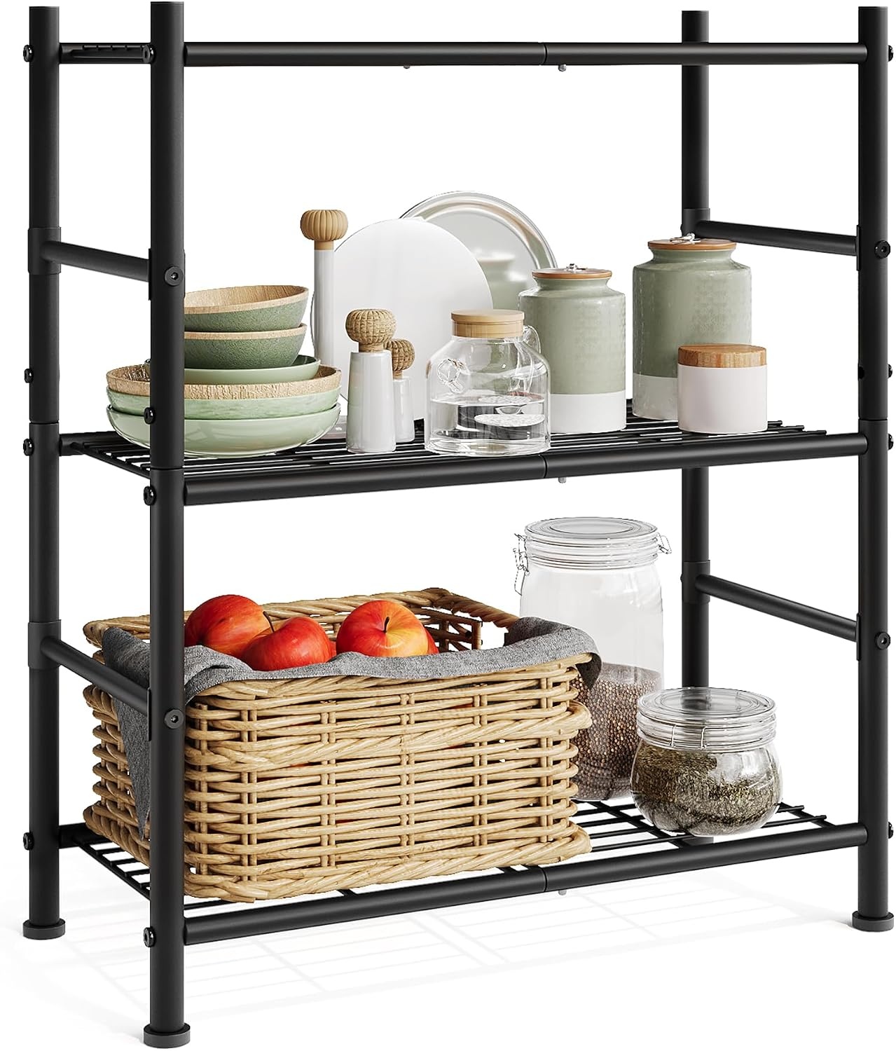 image:imageSONGMICS 3Tier Storage Shelf Steel Wire Organizer Rack3Tier