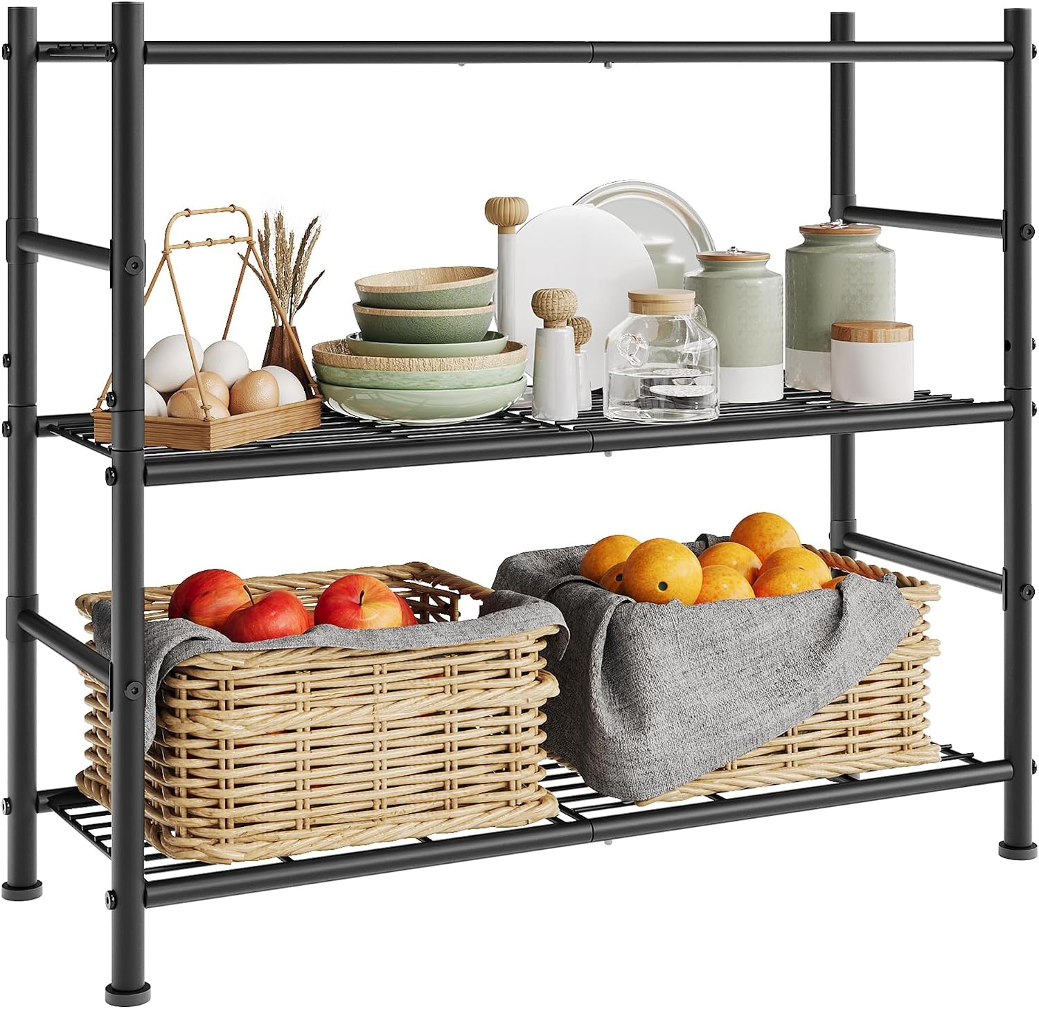 image:imageSONGMICS 3Tier Storage Shelf Steel Wire Organizer Rack3Tier